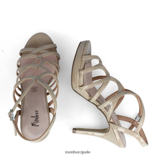 mozaik od bojenog drveta žene Menbur bež srednje i niske pete 4BBF0X1942