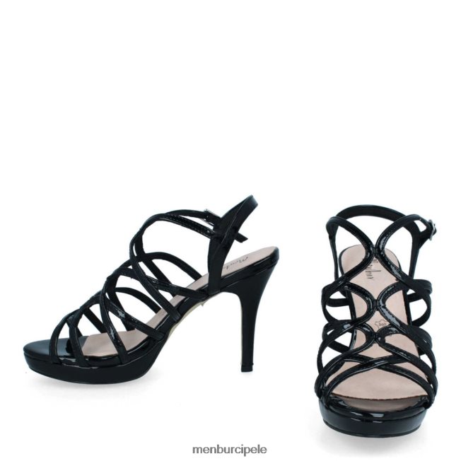 mozaik od bojenog drveta žene Menbur crno srednje i niske pete 4BBF0X1903