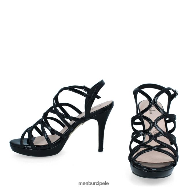 mozaik od bojenog drveta žene Menbur crno srednje i niske pete 4BBF0X1903